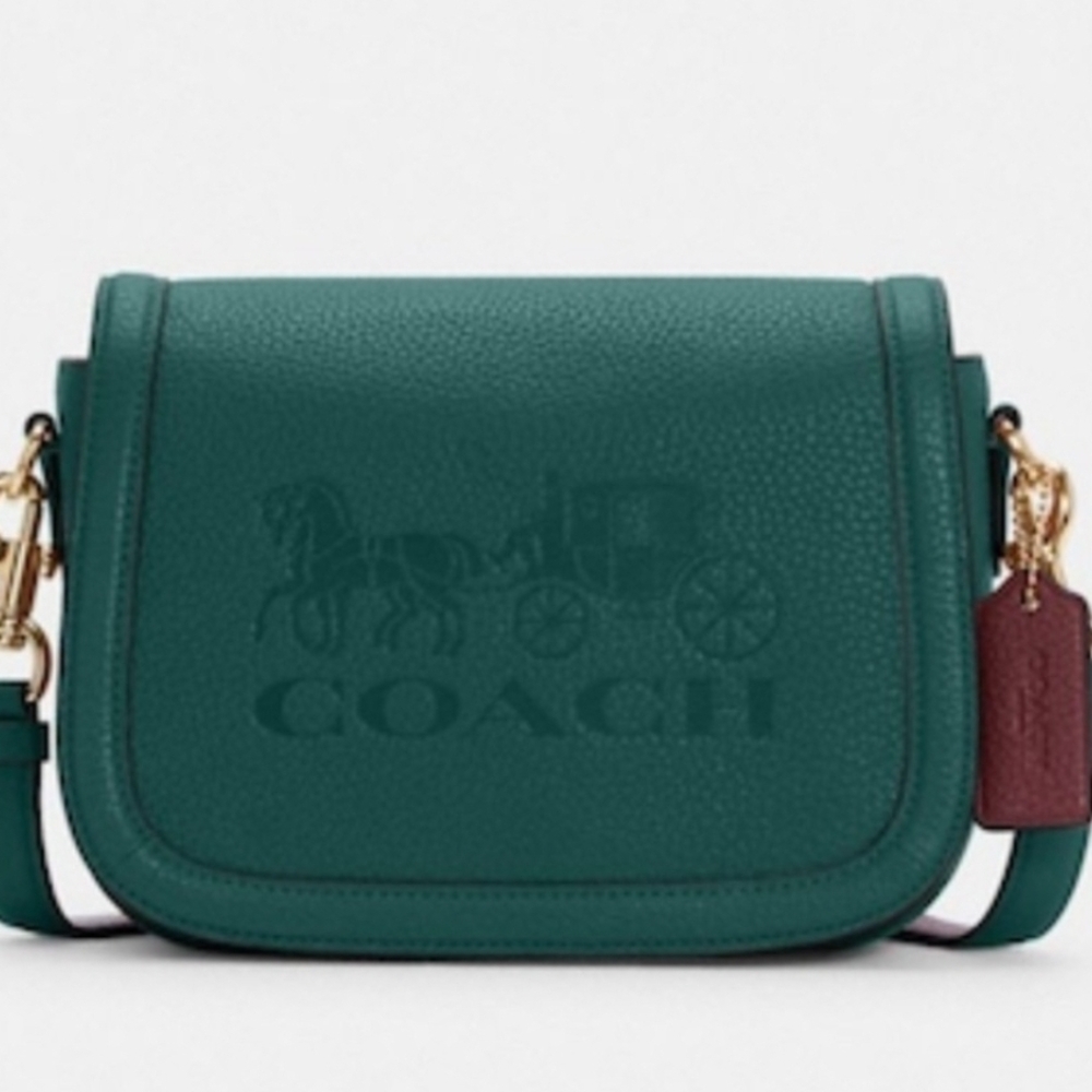 Coach Green Crossbody Saddle Handbag NWOT